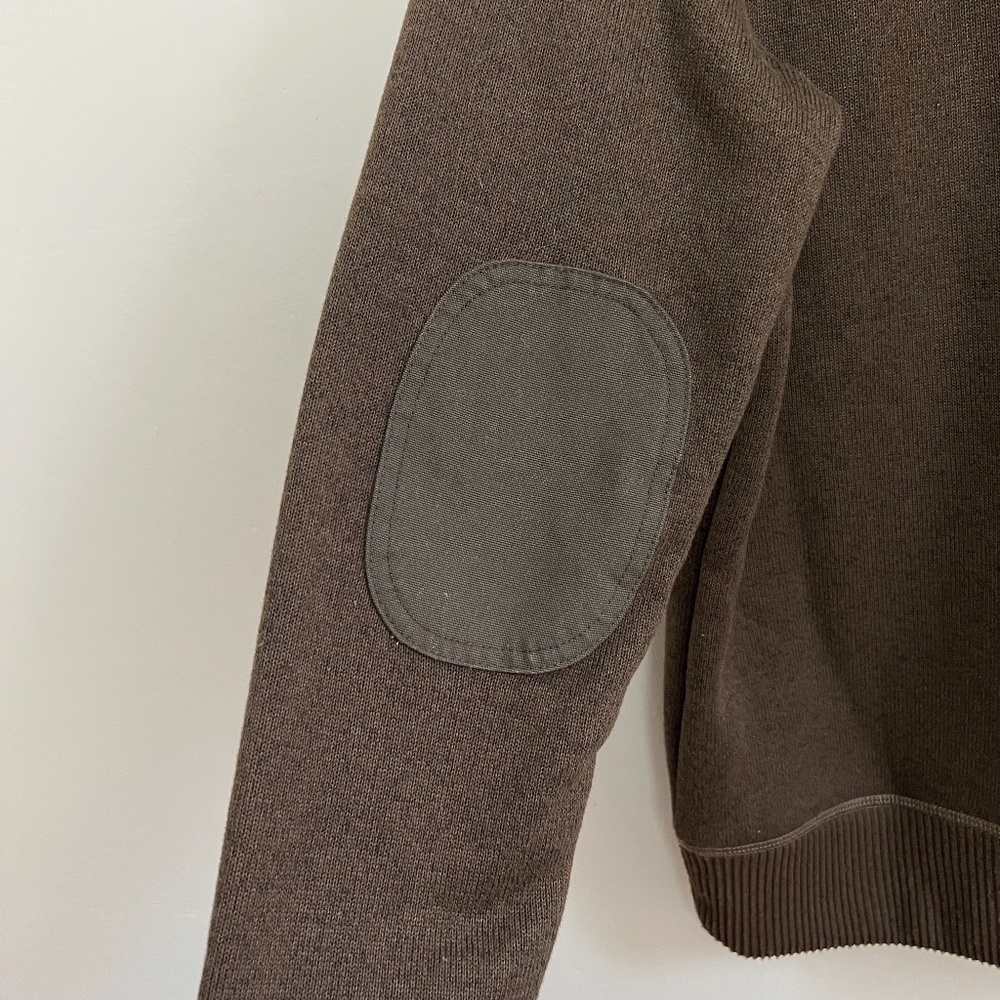 NWT G.H. BASS Co Brown 1/4 Button‎ Fleece Lined Pullover Hoodie Knit Pullover M - Picture 8 of 13